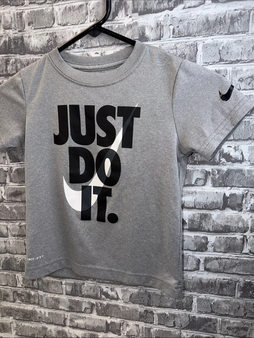 Nike Gray 'Just Do It.' Kids Short-Sleeve Tee